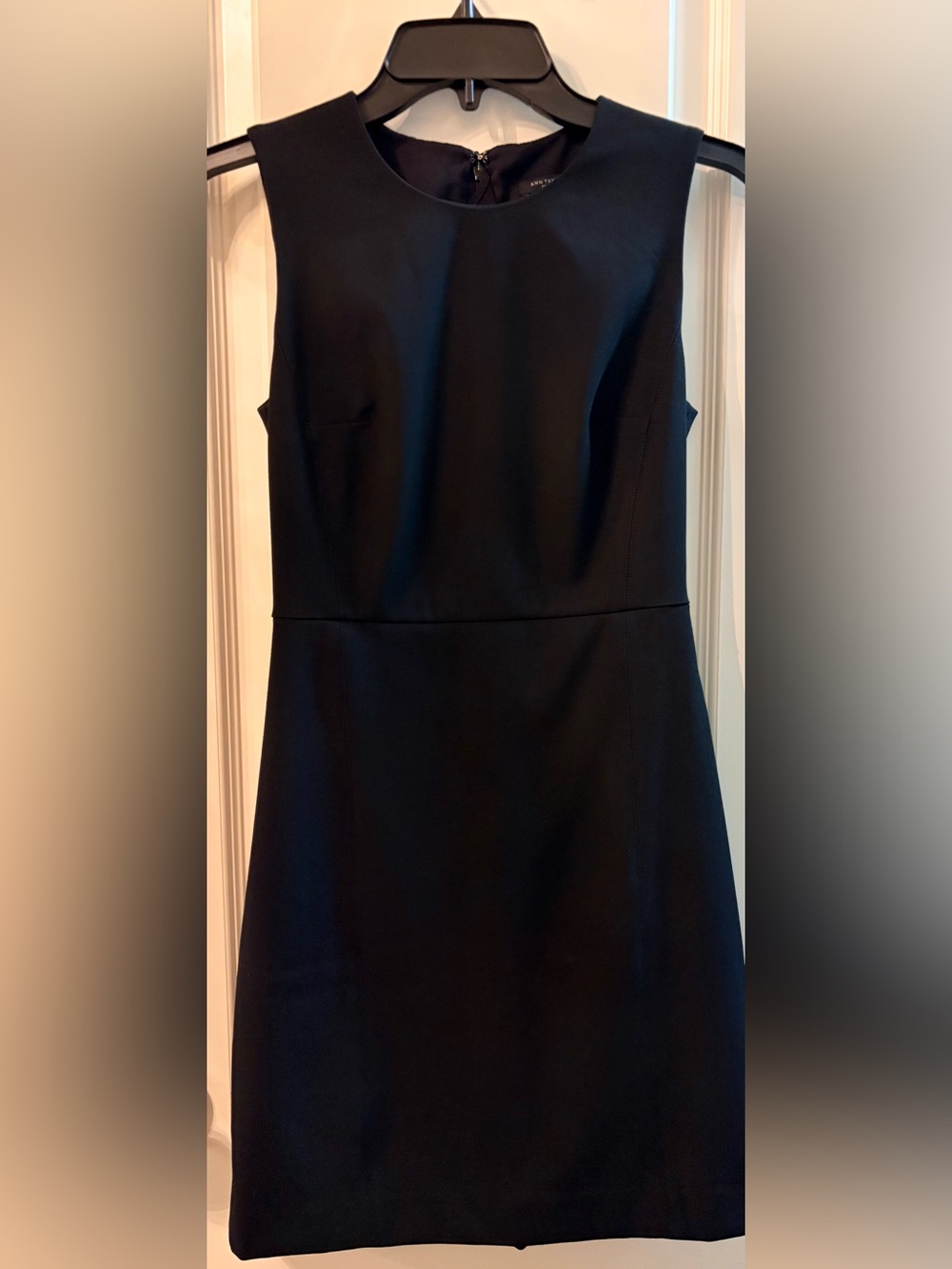 Ann Taylor Black No Sleeve Tailored Sheath Dress